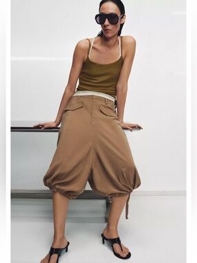 NWT Zara ZW Collection Flowy Long Shorts
